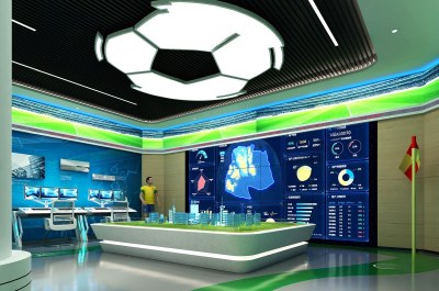 现代科技足球智慧展厅3D模型下载